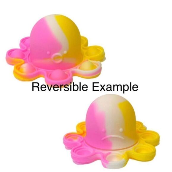 ☀️3/$12☀️ Blue Reversible Octopus Bubble Pop Fidget Toy - Picture 6 of 7